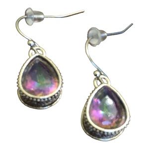 Crystal Dangle Cubic Zirconia Water Drop  Earrings Women's Multi Color